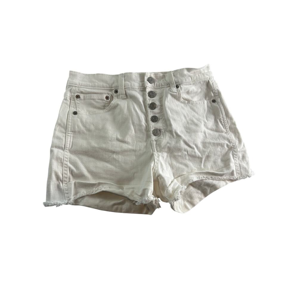 GAP 3” Mid Rise Distressed Denim Shorts – White – Size 4